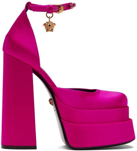 décolleté platform versace|versace pink label.